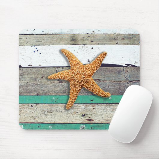 Strand thema zeesterren bruiloft rustiek muismat (Met muis)