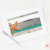Strand thema zeesterren bruiloft rustiek rechthoekige sticker (Envelop)