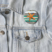 Strand thema zeesterren bruiloft rustiek ronde button 5,7 cm (In situ)