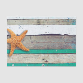 Strand thema zeesterren bruiloft rustiek tissuepapier