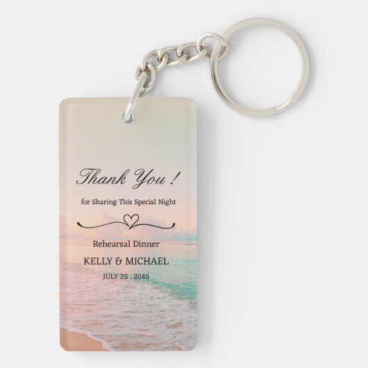 Strand Theme Repetitie Diner Favoriet Sleutelhanger (achterkant)