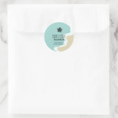 Strand Theme Turtle Logo Round Label (Tas)