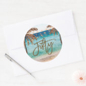 strand tropical fifty birthday sticker (Envelop)