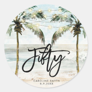 Strand Tropical Palms 50e verjaardag sticker