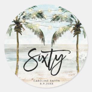 Strand Tropical Palms 60e verjaardag sticker