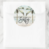 Strand Tropical Palms 60e verjaardag sticker (Tas)