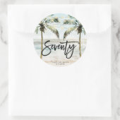 Strand Tropical Palms 70e verjaardag sticker (Tas)
