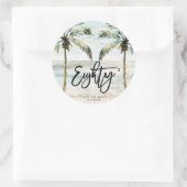 Strand Tropical Palms 80e verjaardag sticker (Tas)