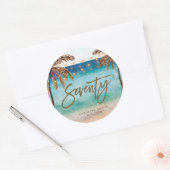 Strand Tropical zestig 70e verjaardag sticker (Envelop)