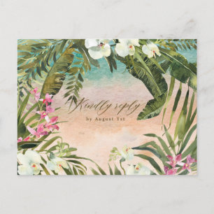 strand tropisch aloha bruiloft rsvp briefkaart