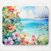 Strand Tropisch eiland Hibiscus Floral Muismat (Voorkant)