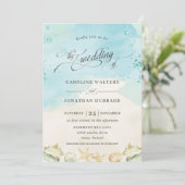 Strand Tropische Oceaan Bestemming Bruiloft Kaart (Staand voorkant)