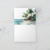 Strand Tropische Waterverf Bruiloft Bedankkaart (Binnen)