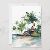 Strand Tropische Waterverf Bruiloft Kaart (Achterkant)