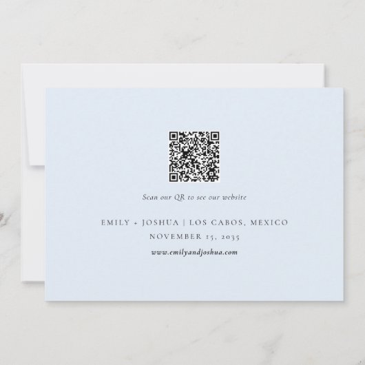 Strand Tropische Waterverf QR Code Save The Date (Achterkant)