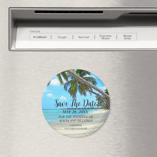 Strand Tropische Zand Bruiloften Moderne Golven Ma Magneet (Insitu (Vaatwasser))