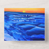 Strand Tropische Zonsondergang Bestemming Ocean Wa All In One Uitnodiging (Achterkant)