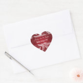 Strand Trouwdatum Zeester Rood Hart Sticker (Envelop)