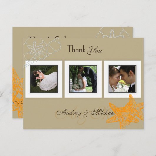 Strand Trouwfoto's Dank u briefkaarten (Voorkant / Achterkant)