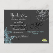 Strand Trouwfoto's Dank u briefkaarten (Achterkant)