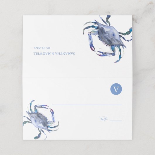 Strand Trouwplaats Kaarten met Maaltijd Keuze (Buitenkant ongevouwen)