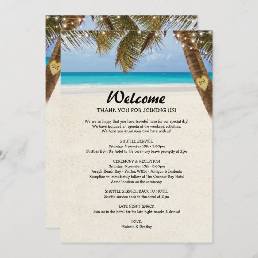 Strand Trouwroute Dubbelzijdig Programma (Voorkant / Achterkant)