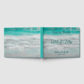 Strand Turquoise Tropische Oceaan Golven Bruiloft Gastenboek (Volledig)