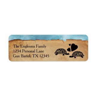 Strand Turtle Whimsical Adresetiketten Etiket