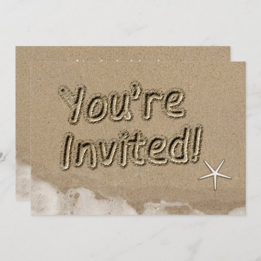 Strand U BENT UITGENODIGD Typografie Party uitnodi Kaart (Voorkant / Achterkant)