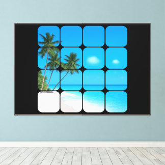 Strand Uitzicht Geavanceerde Grafische Stretched C Canvas Afdruk