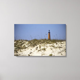 Strand Uitzicht van Ponce Inlet Vuurtoren Ingewikk Canvas Afdruk