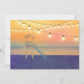 Strand Uitzicht Waterverf String Lights Kaart (Achterkant)
