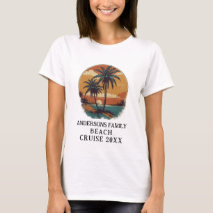 Strand Vakantie Tropische Palm Familie Reünie T-shirt