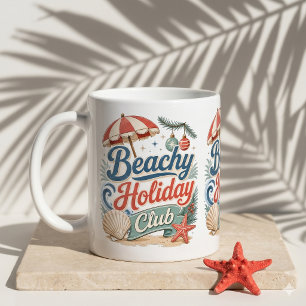 Strand Vakantieclub Retro Kust Kerstmis Koffiemok