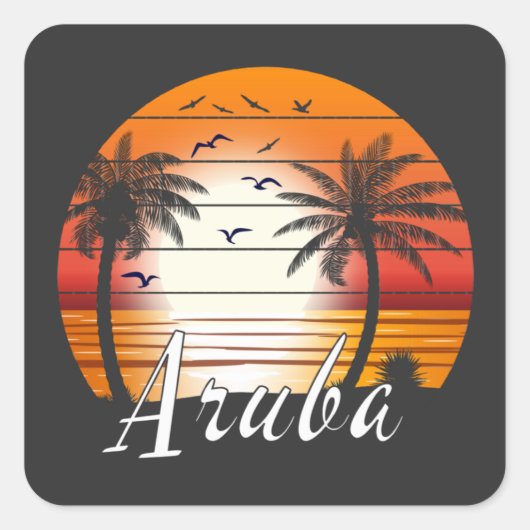  strand van Aruba Vierkante Sticker (Voorkant)