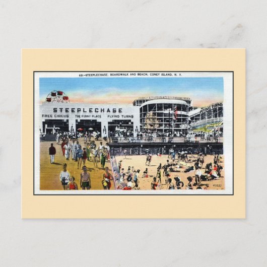  strand van Coney Island Briefkaart (Voorkant)