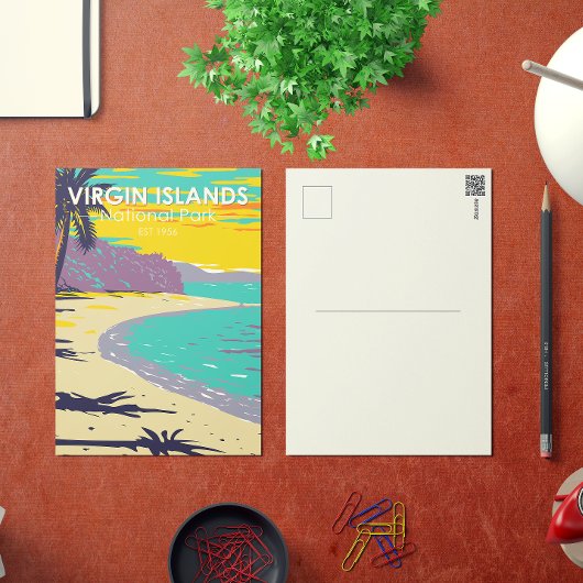 strand van de Maagdeneilanden National Park Trunk  Briefkaart