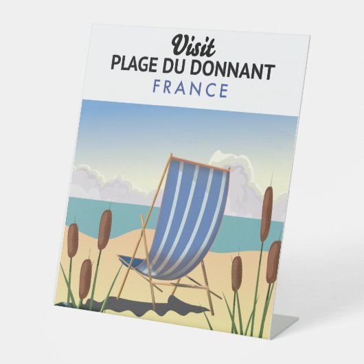 Strand van Donnant Frankrijk Reclamebord Met Voetstuk (Voorkant)