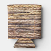 strand van een tropisch eiland, geweven wilgen blikjeskoeler (Achterkant)