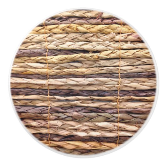 strand van een tropisch eiland, geweven wilgen keramische knop (Voorkant)