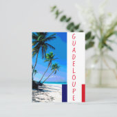 strand van Guadeloupe en palmbomen Briefkaart (Staand voorkant)