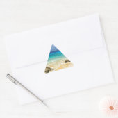 strand van het tropische eiland Paradise Driehoek Sticker (Envelop)