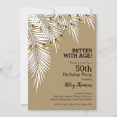 Strand van lampjes op palmvogelfeest kaart (Voorkant)