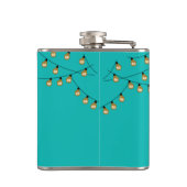 Strand van lichten turquoise gepersonaliseerd heupfles (Achterkant)