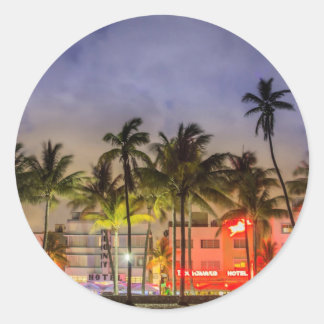 strand van miami ronde sticker