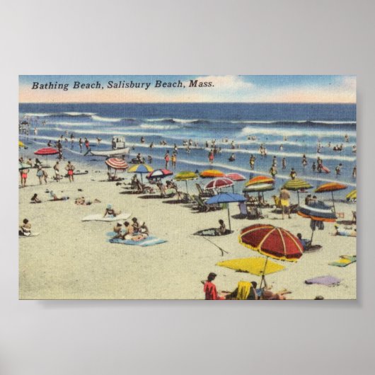  strand van Salisbury, massaal - oceaanscène Poster (Voorkant)