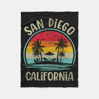 Strand van San Diego Californië Palmboom Familie Z Fleece Deken