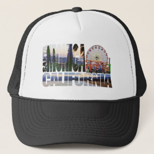 strand van Santa Monica logo bloemen Trucker Pet