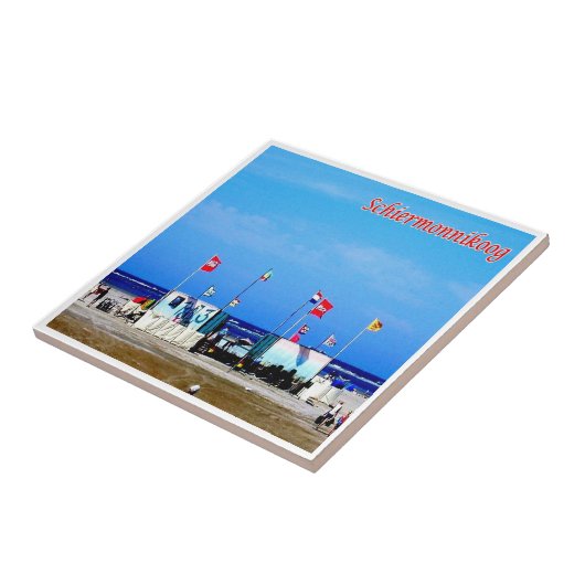 strand van SCHIERMONNIKOOG, Frisian Islands, Tegeltje (Zijkant)