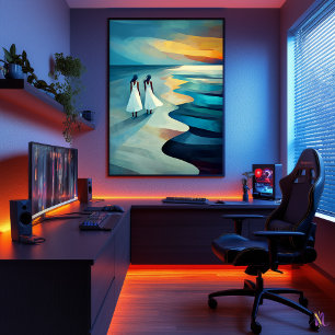 Strand van Skagen - Cubistisch meesterwerk geïnspi Poster